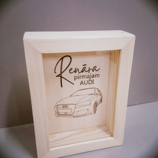 Personalizēta koka krājkase AUDI